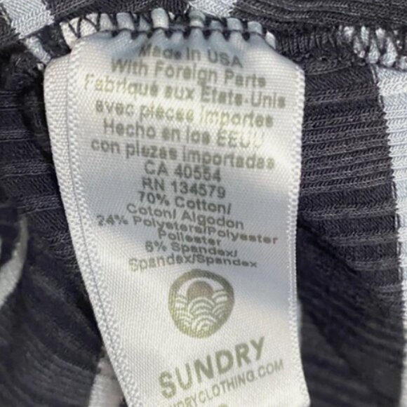 Brand New Women's Sundry Variegated Rib Stripe Racer Tank Dress - Picture 11 of 14